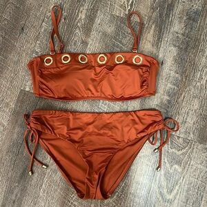 NWOT Gibson Latimer Burnt Orange Bikini Top M, Bottom M. Washed once, never worn